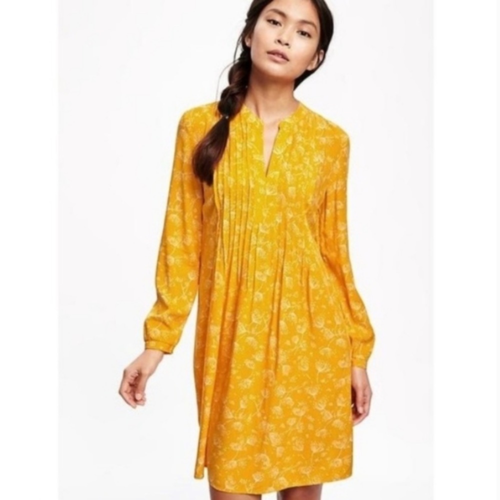Long sleeve yellow tunic/dress